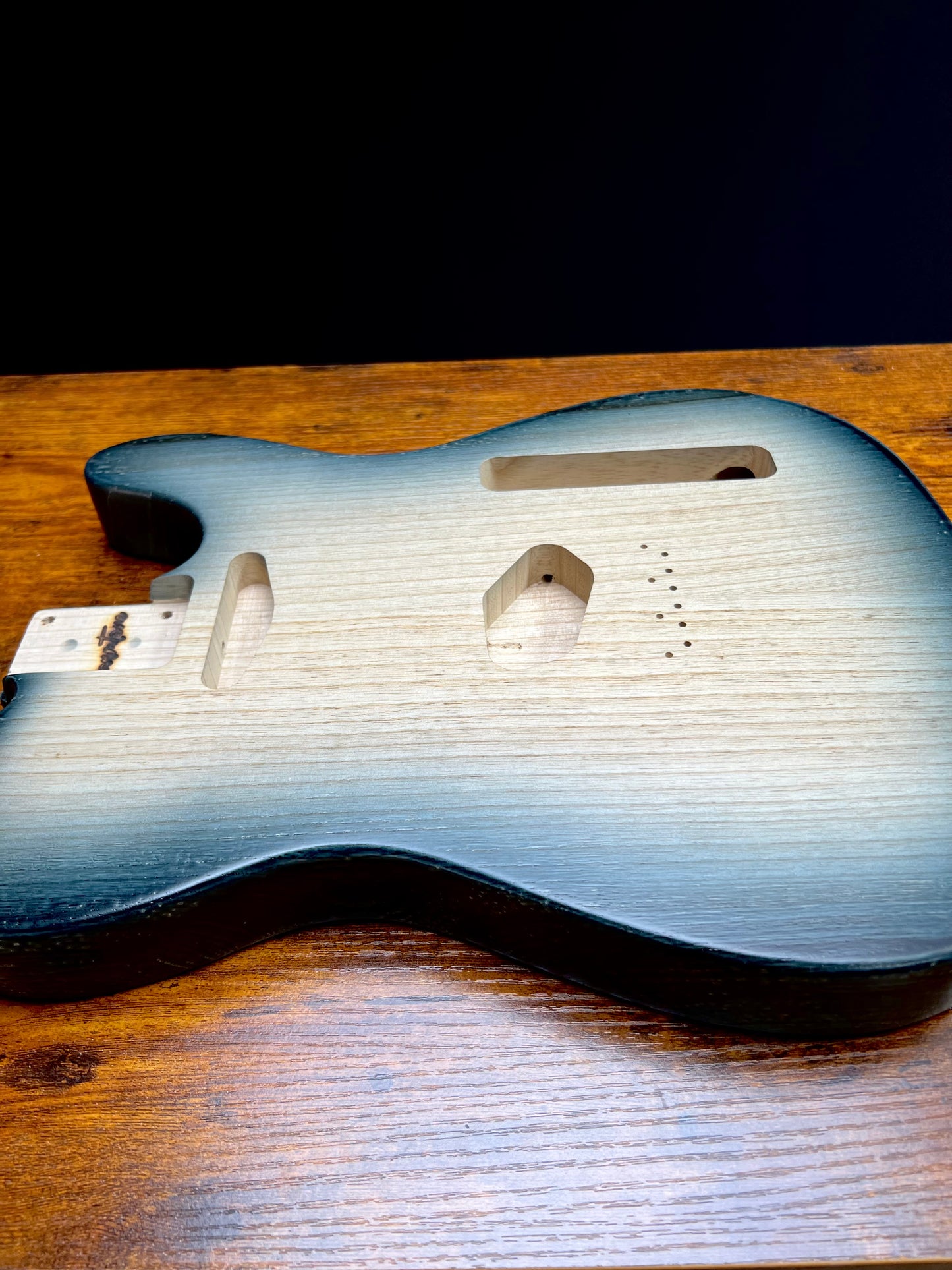 Warmtone Custom Guitars Tele Guitar Body “Midnight Bust” 2 Pc Ash