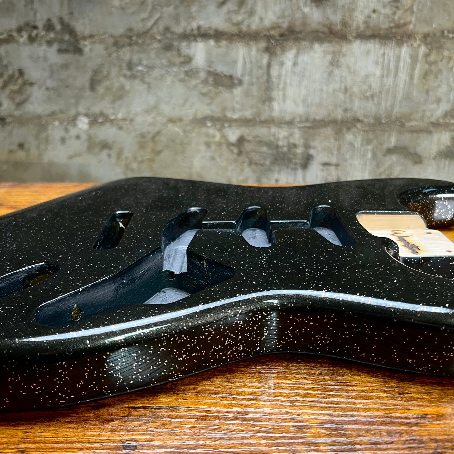 Warmtone Custom Guitars Strat Guitar Body Black Sparkle “Stars”