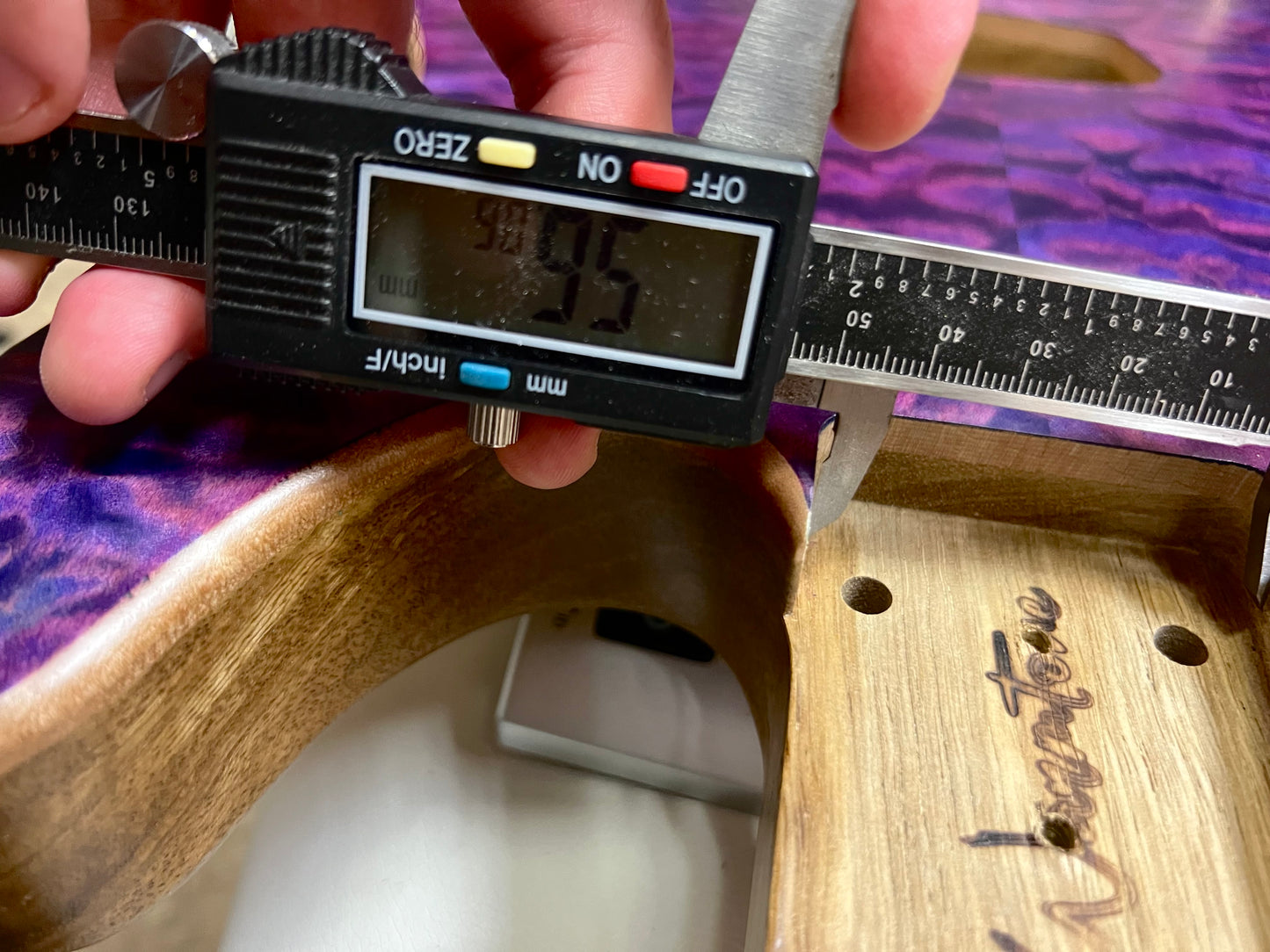 Warmtone CG Tele Guitar Body “Purple Waves” Quilt Maple/Limba