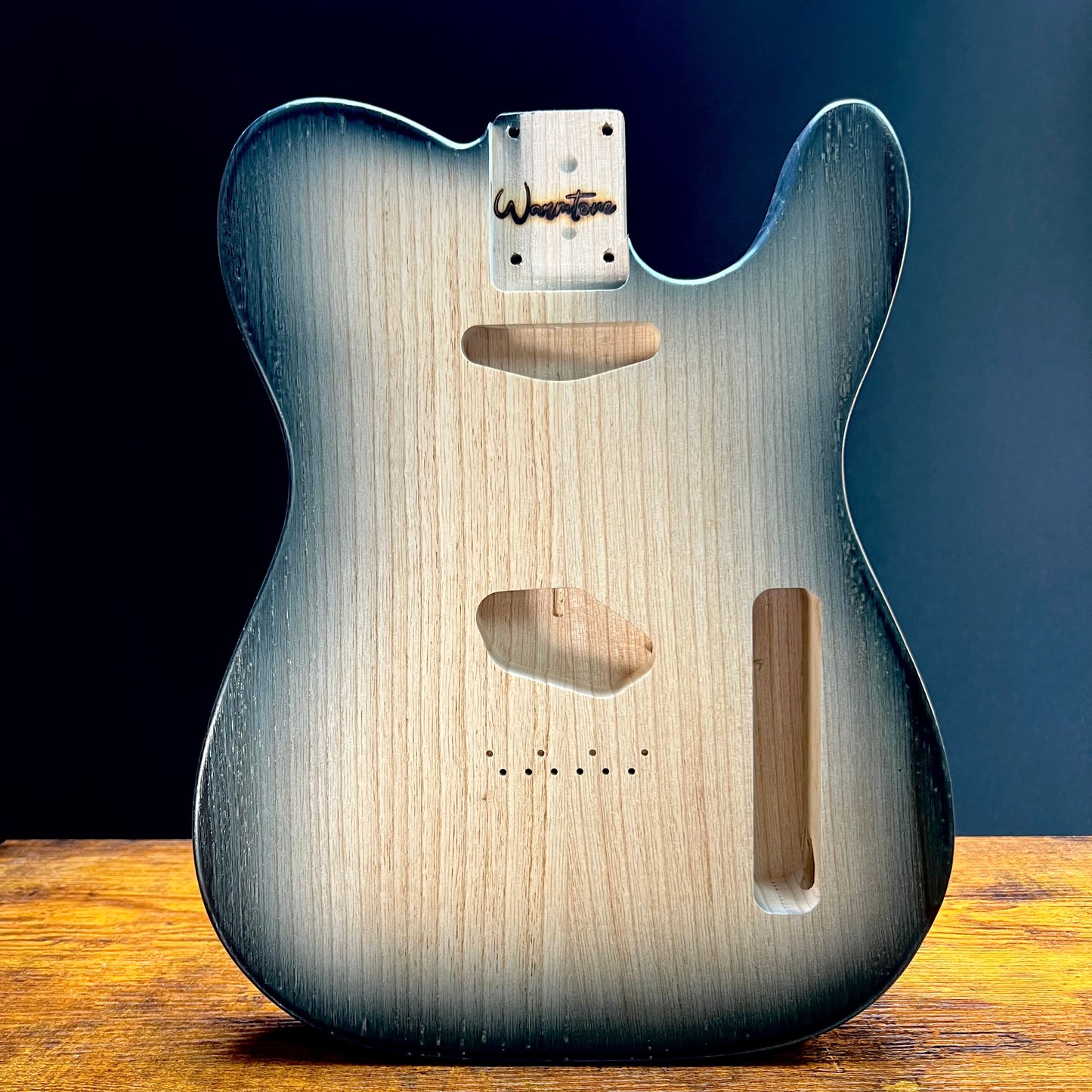 Warmtone Custom Guitars Tele Guitar Body “Midnight Bust” 2 Pc Ash