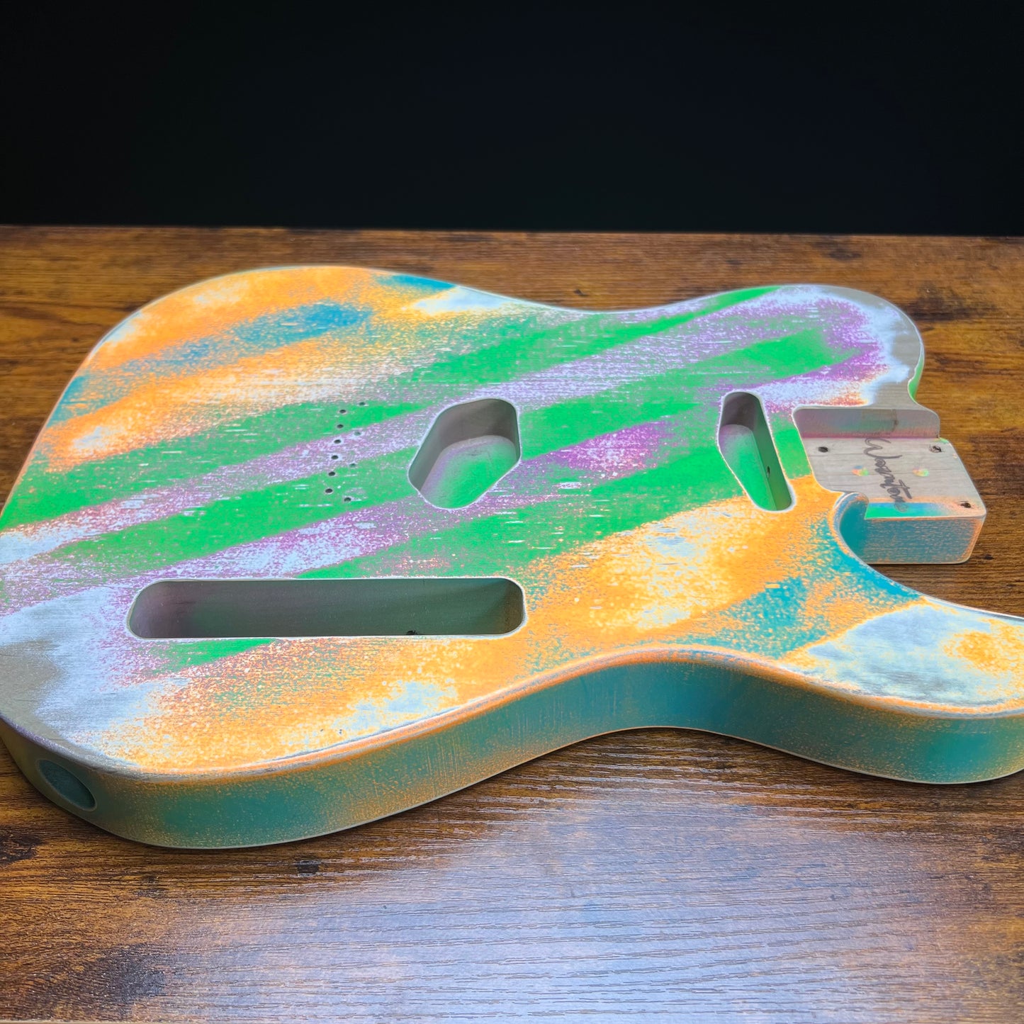 Warmtone Custom Guitars Relic Tele Style Guitar Body “Old Flag” Nitro
