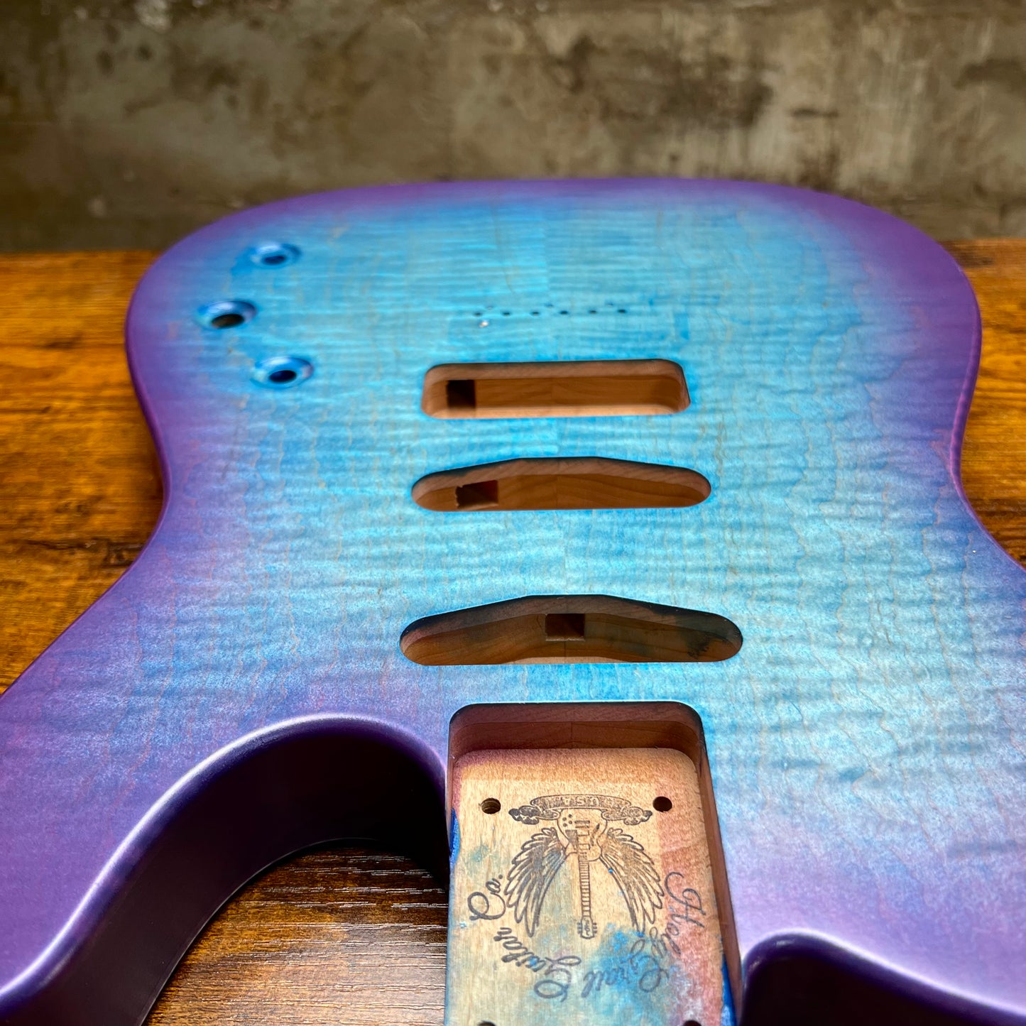 Warmtone Tele Guitar Body 2 Sided Flamed Maple “Berry Burst”