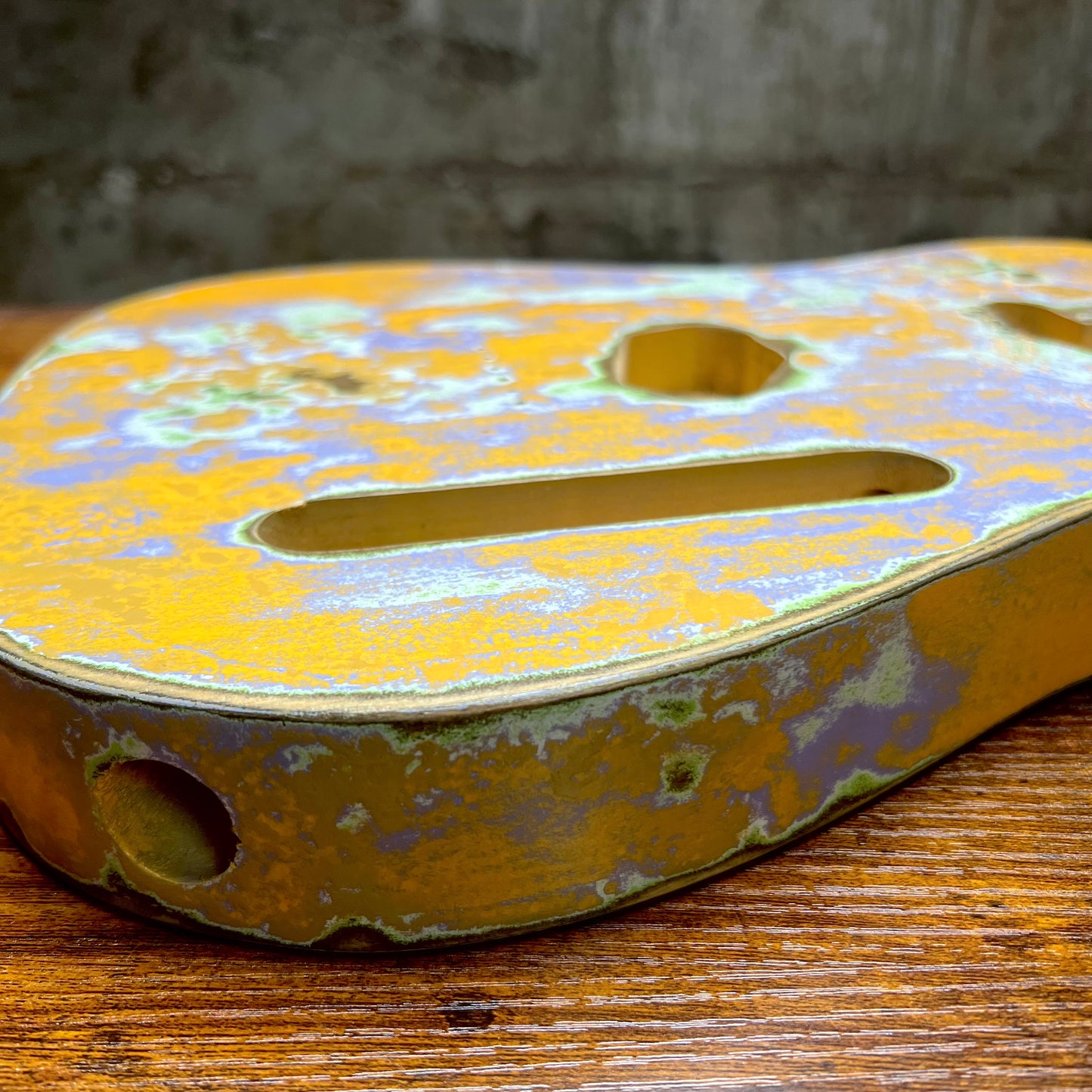 Warmtone Custom Guitars Relic Tele Style Guitar Body “Retro Yellow” Nitro 3lbs