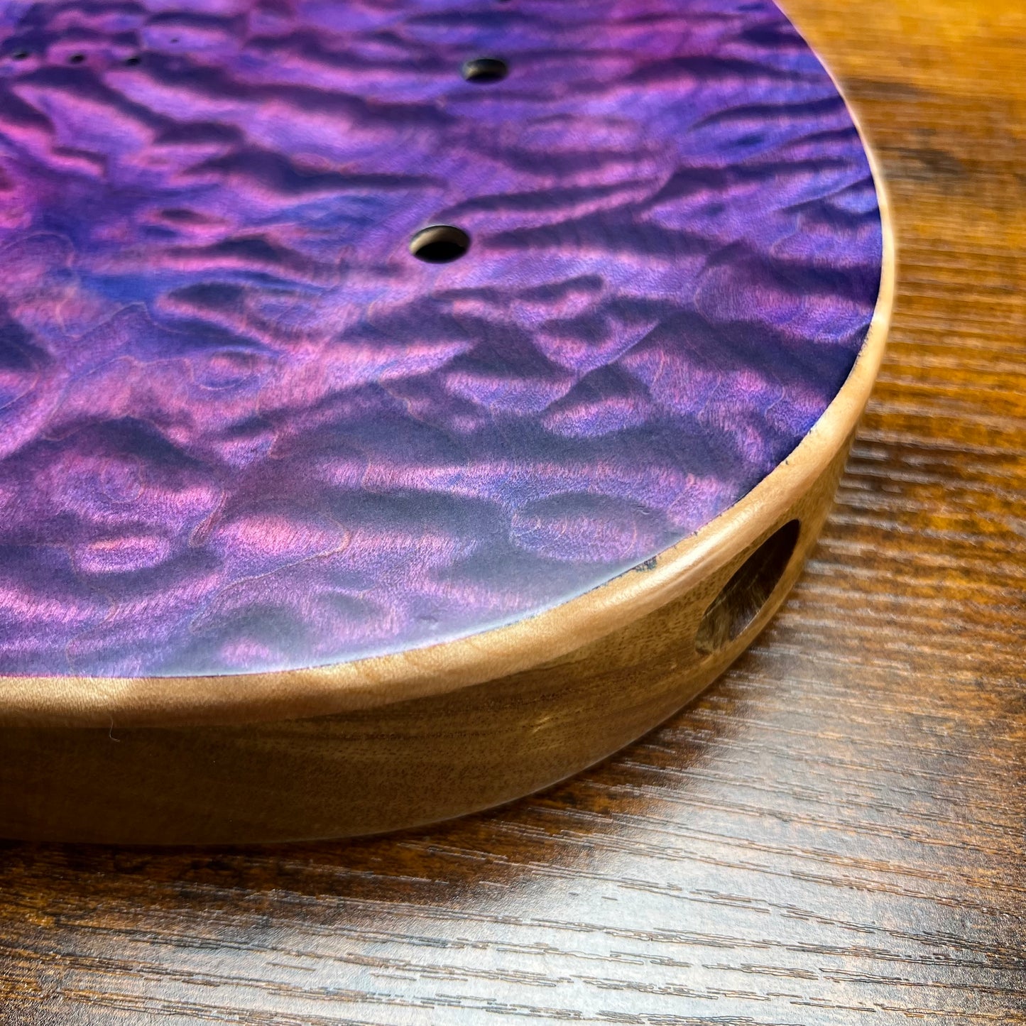 Warmtone CG Tele Guitar Body “Purple Waves” Quilt Maple/Limba