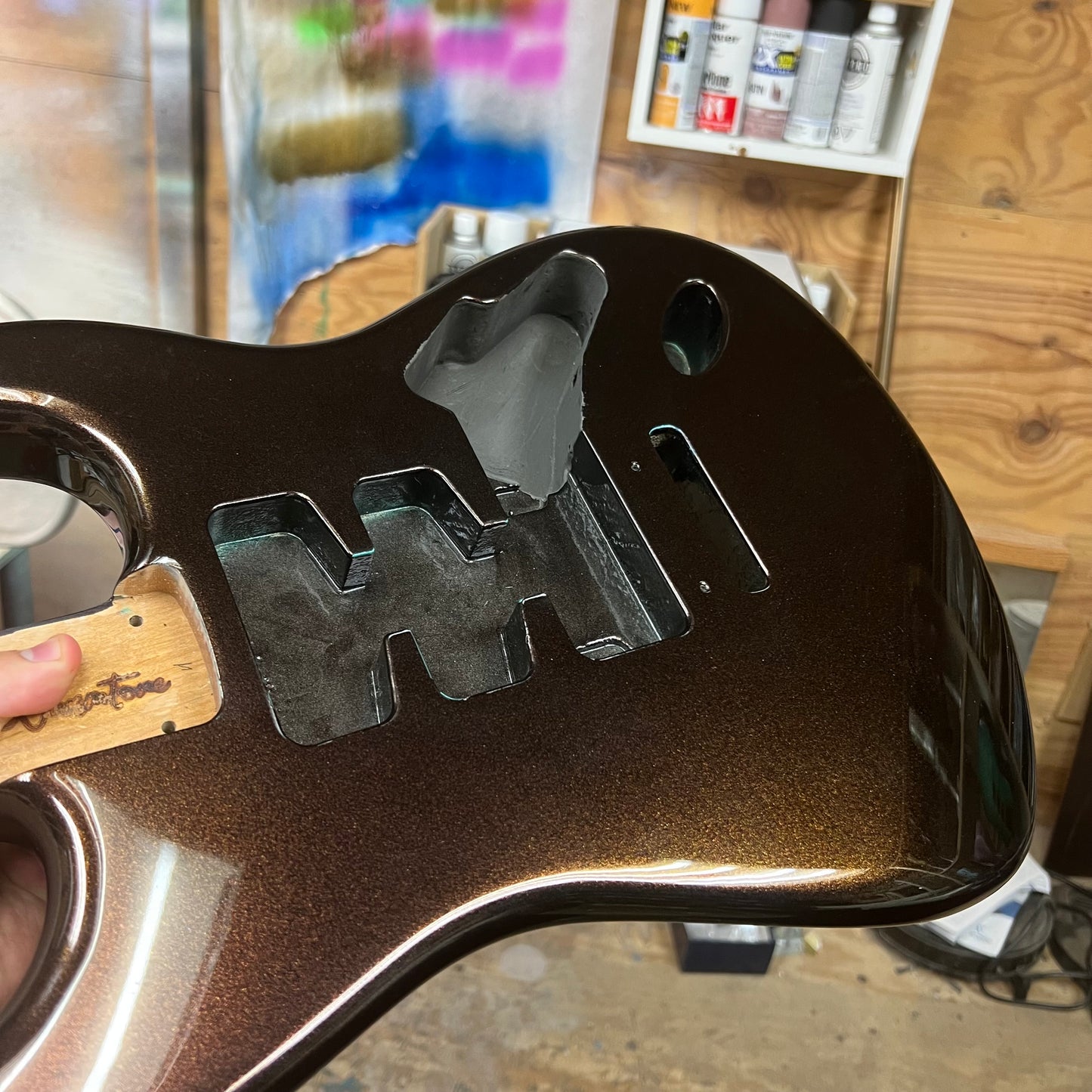 Warmtone Custom Guitars Strat Guitar Body “Mocha Sparkle”