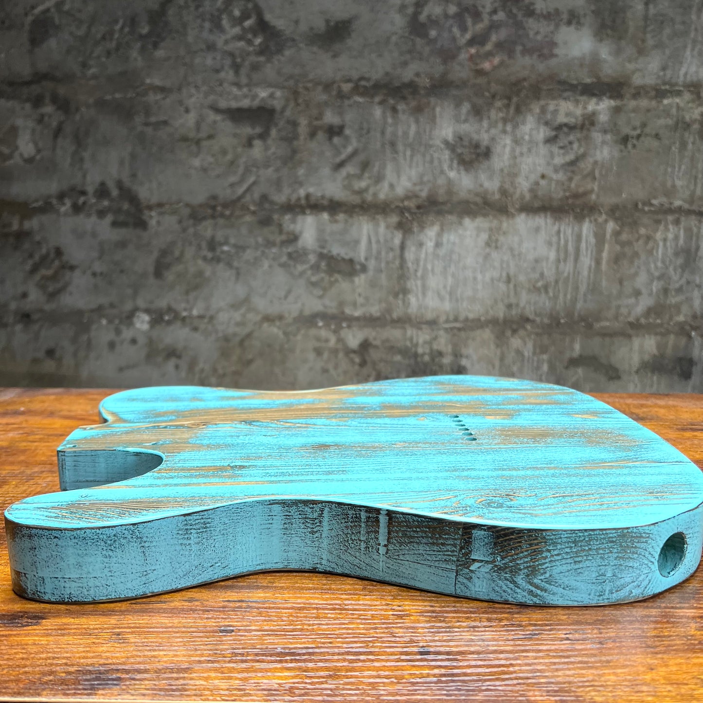 Warmtone Custom Guitars Relic Tele Style Guitar Body “Icy Mountain” Nitro