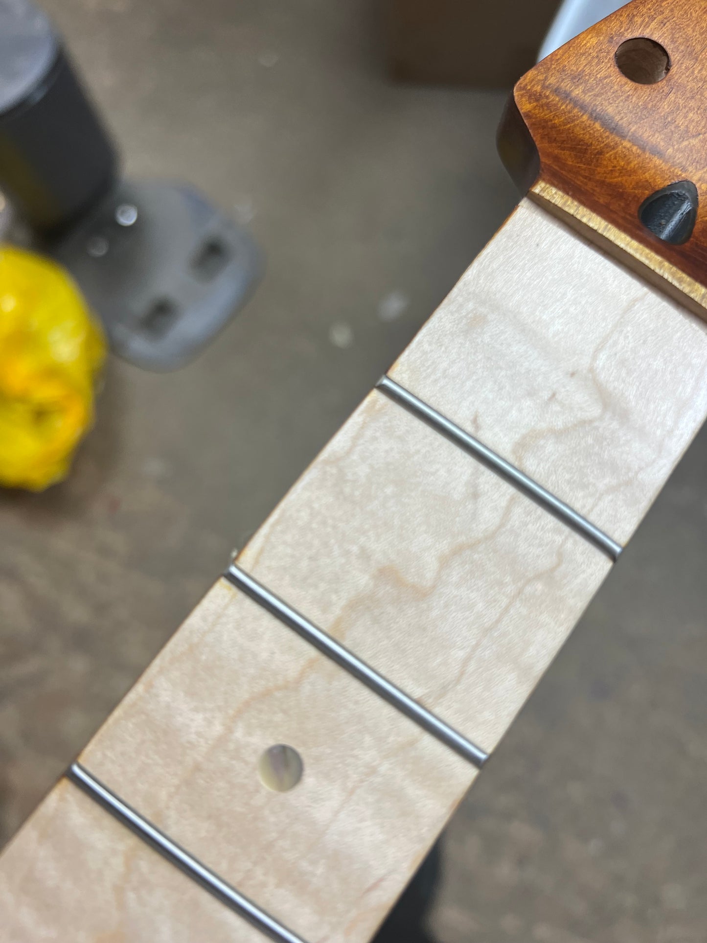 Rustic Brown Flamed Maple Tele Style Neck C Shape Satin 9.5 Radius #17