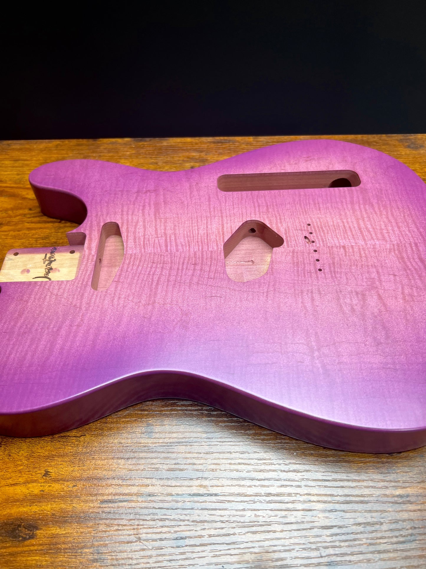 Warmtone CG Tele Flamed Maple Guitar Body “Lavender” Alder