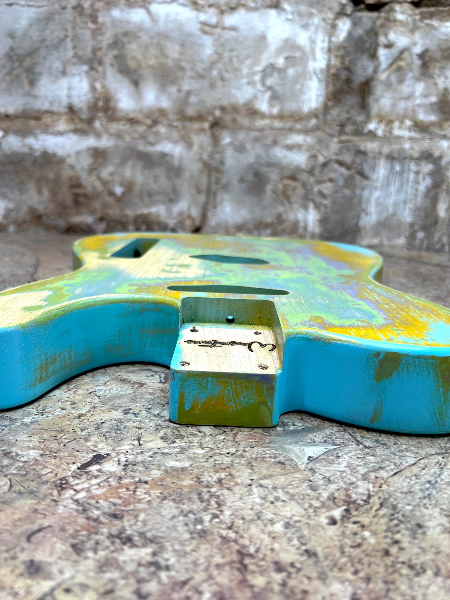 Warmtone Custom Guitars Relic Tele Style Guitar Body “Melted Colors” Nitro