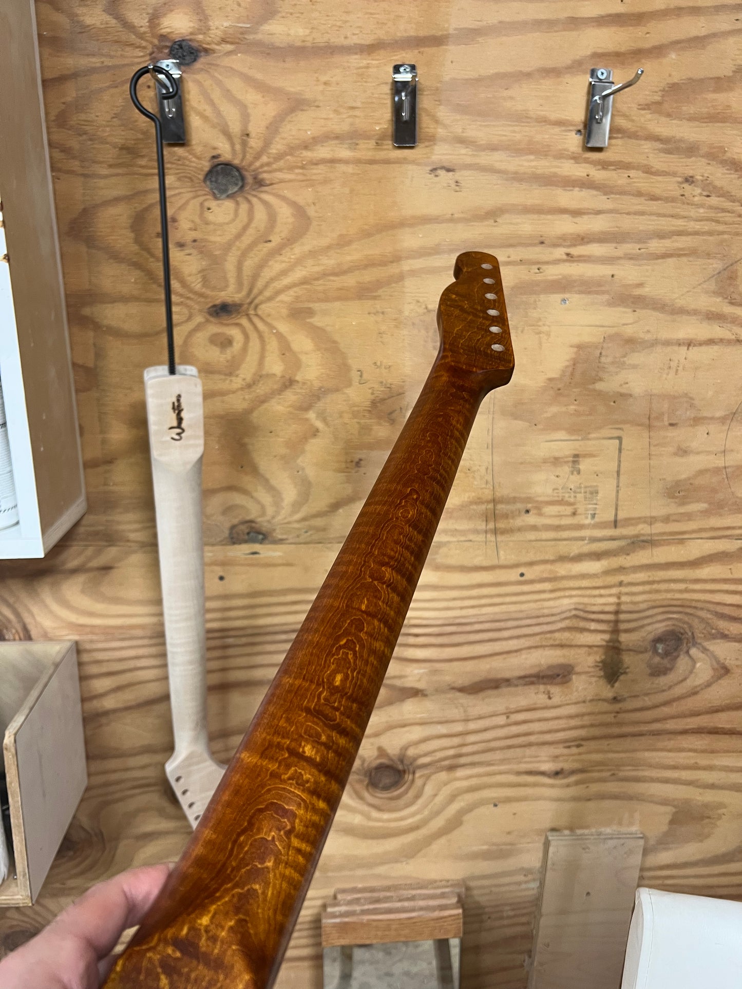 Rustic Brown Flamed Maple Tele Style Neck C Shape Satin 9.5 Radius #17