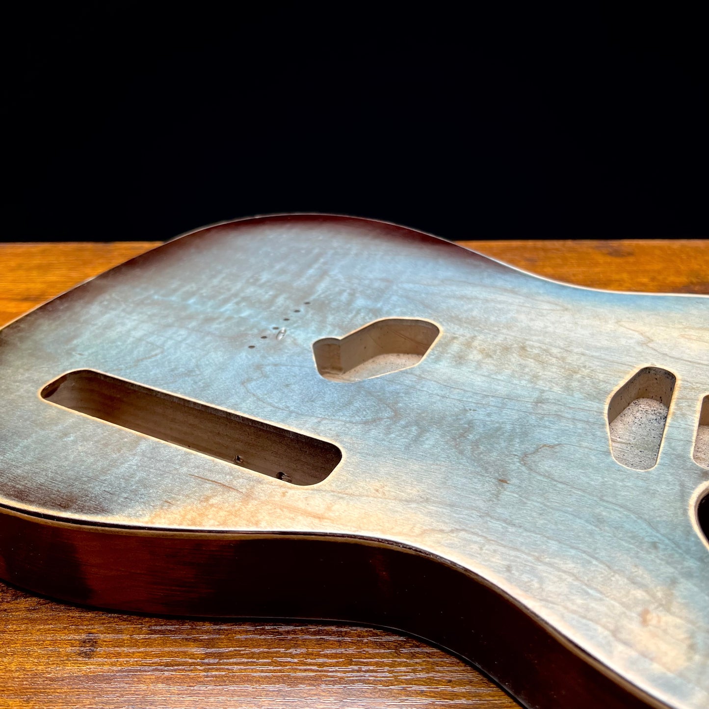 Warmtone Custom Guitars Relic Tele Style Guitar Body “Aged Man” Nitro Flamed Maple