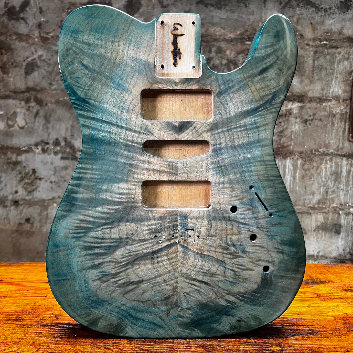 Warmtone Custom Guitars Tele Style Guitar Body P90 “Stoned Burl” B-Stock