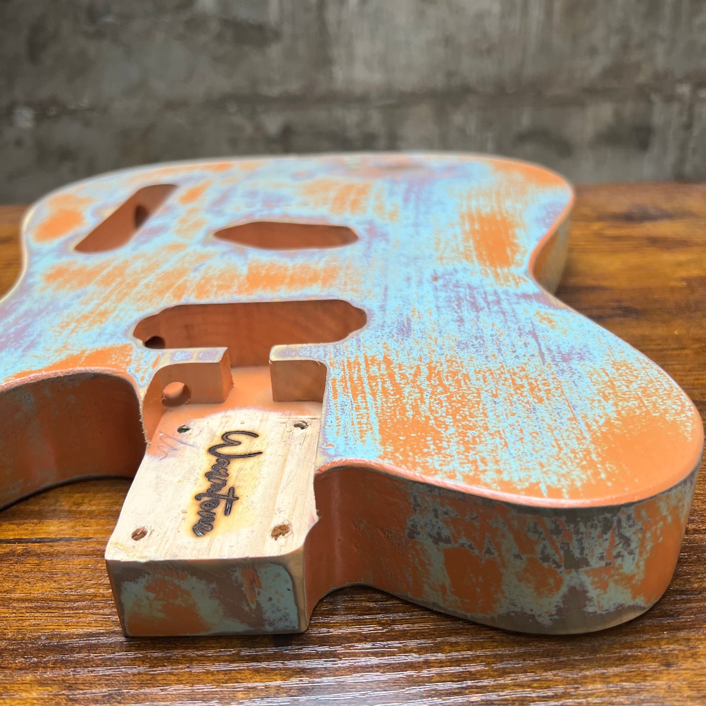 Warmtone Custom Guitars Relic Tele Style Guitar Body “Creamsicle” Nitro 3lbs