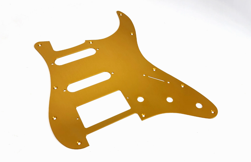 ORANGE GOLD ANODIZED ALUMINUM Pickguard for HSS Strat 11 hole