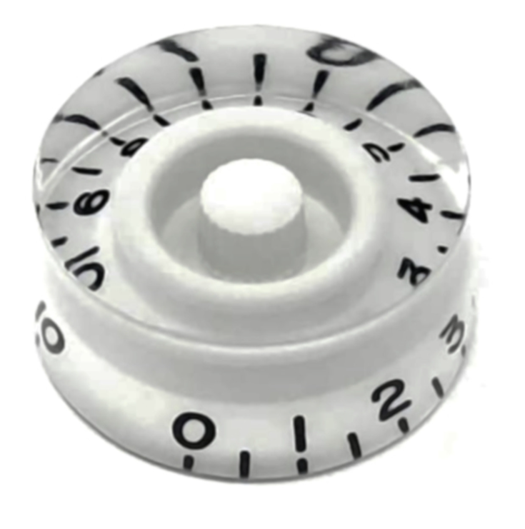 White Speed Guitar Knobs for Les Paul Gold Numbers Split Shaft Pots 0-10