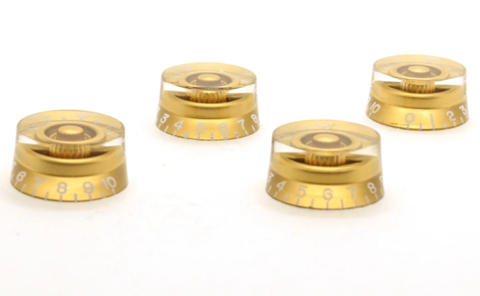 Gold Speed Guitar Knobs for Les Paul Gold Numbers Split Shaft Pots 0-10