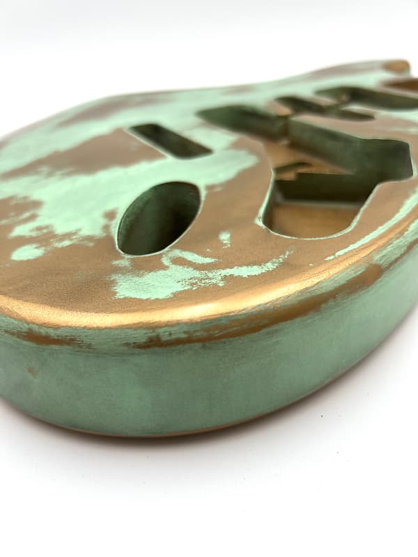 Warmtone Custom Guitars Strat Style Relic Guitar Body “Patina Gold” Nitrocellulose Lacquer
