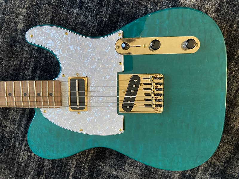 Warmoth Telecaster BODY Quilt Maple Transparent Turquoise White Korina Lollar CC, Fralin Split Steel Bridge VIDEO!