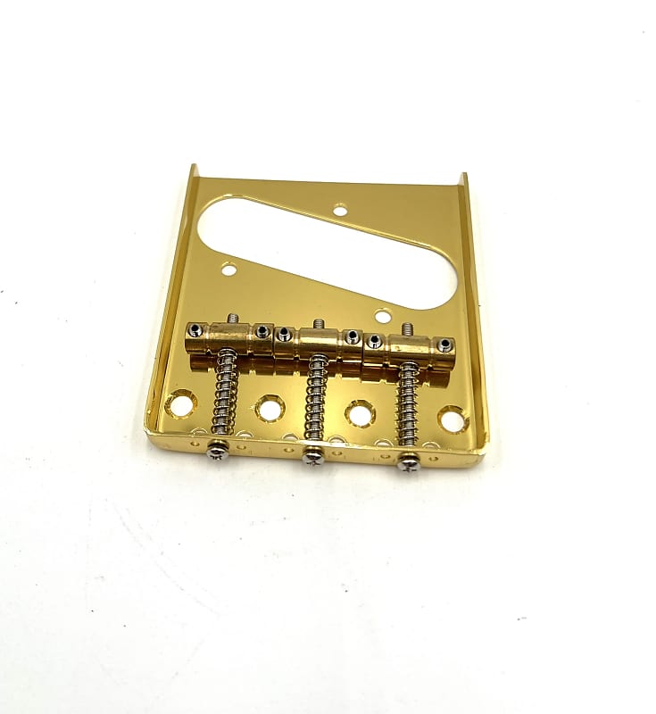 Warmtone Custom Guitars Tele Bridge Series #2 Vintage Ash Tray Gold 3 Brass Saddles