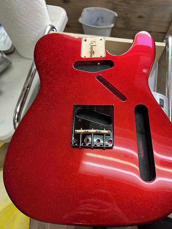 Warmtone Custom Guitars Tele Style Guitar Body “Red Sparkle”