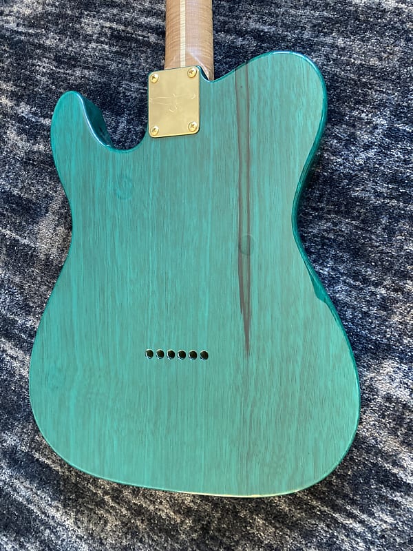Warmoth Telecaster BODY Quilt Maple Transparent Turquoise White Korina Lollar CC, Fralin Split Steel Bridge VIDEO!