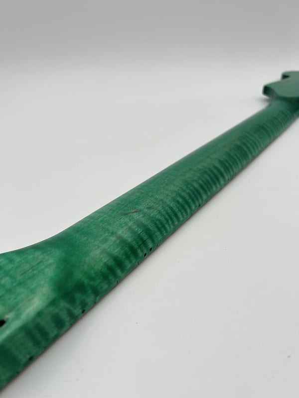 Warmtone Custom Guitars Flamed Maple Strat Style Neck- Green Flames #2