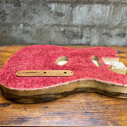 Warmtone CG Tele Guitar Body “Ruby Diamond” Maple Burl/Limba