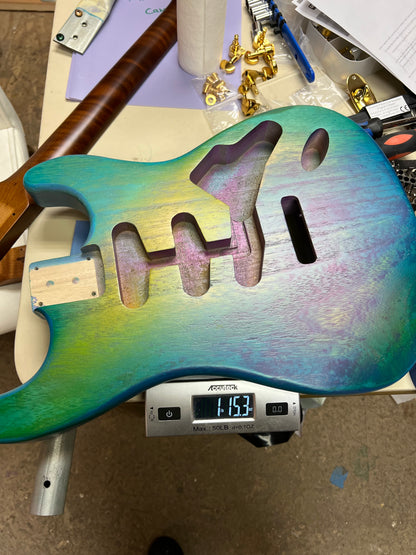 Warmtone Custom Guitars Strat Style Guitar Body “The Parrot”Lightweight Relic Style