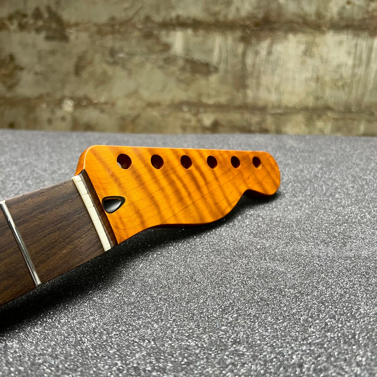 Golden Brown Roasted Flamed Maple Tele Style Neck #43