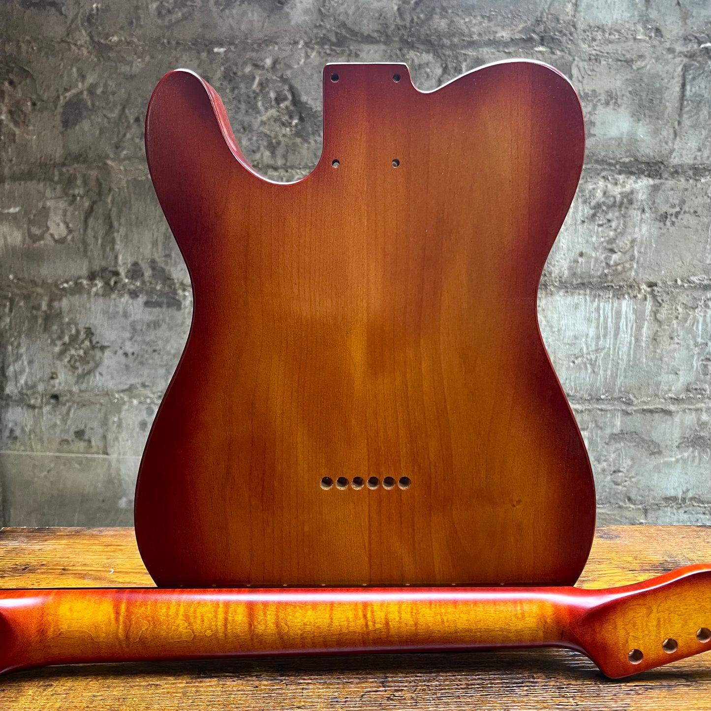 Flamed Maple Tele Body & Neck “Sunset Burst Set” Satin