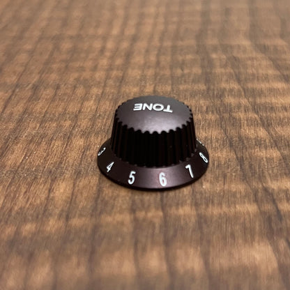 Warmtone CG Anodized Aluminum Strat Knob Set “Brown” Set Screw