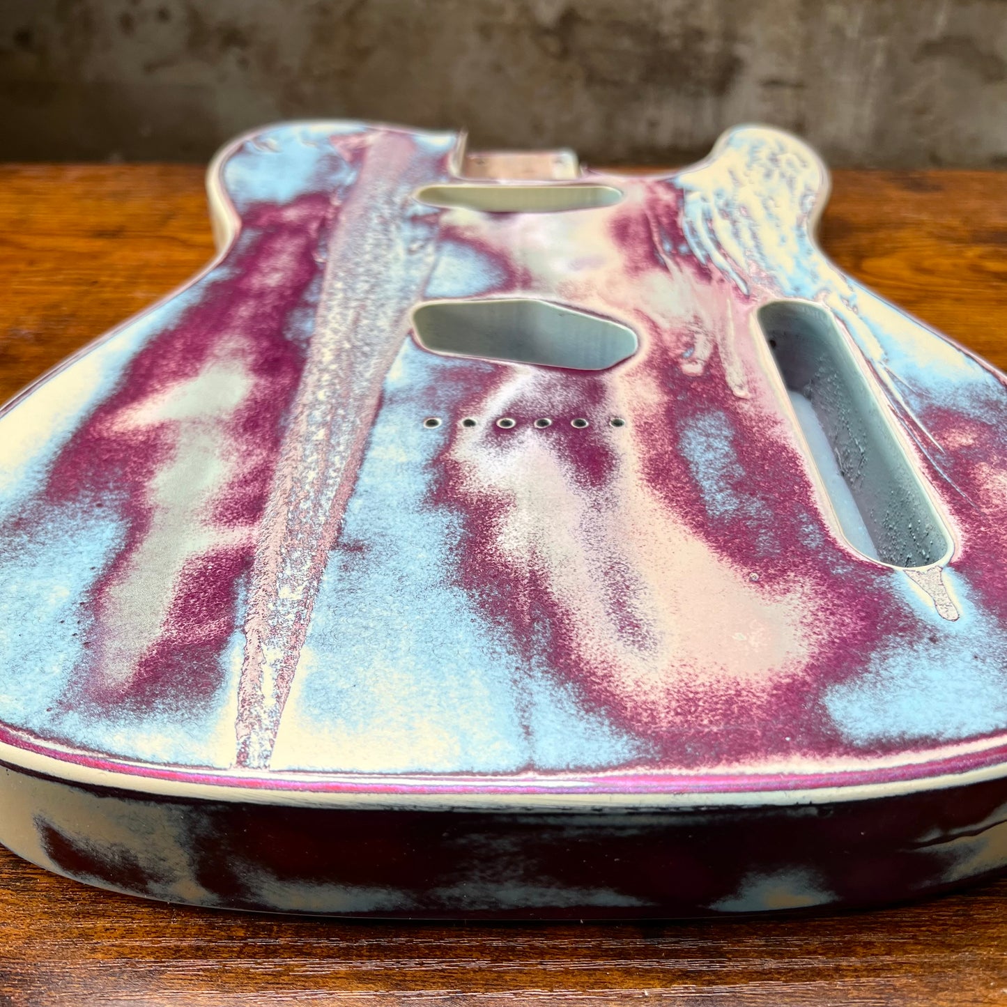 Warmtone CG Relic Tele Style Guitar Body “Lavender Frost” Nitro