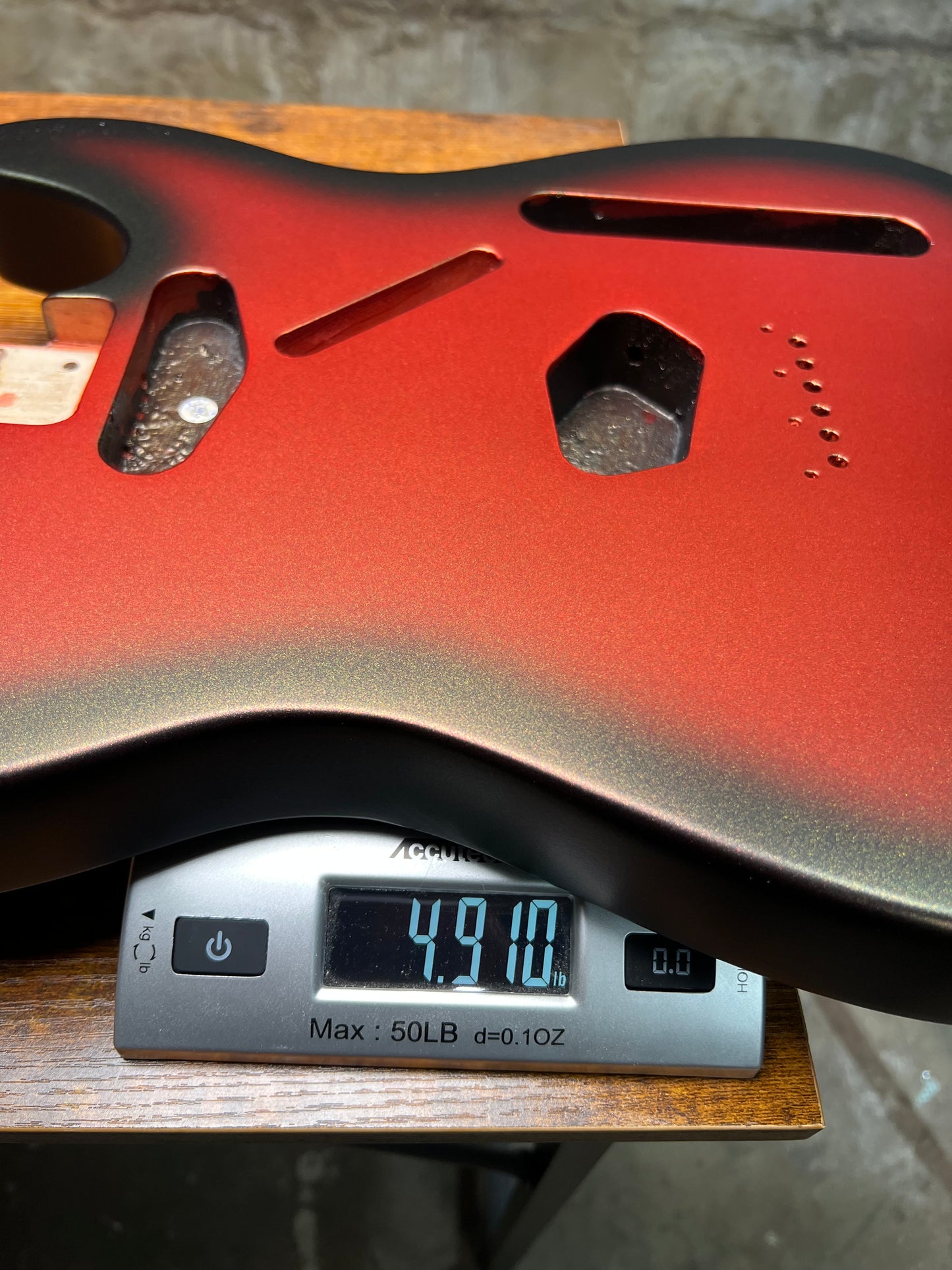 Warmtone Custom Guitars Tele Guitar Body "Royal Red” Burst 4.9lbs