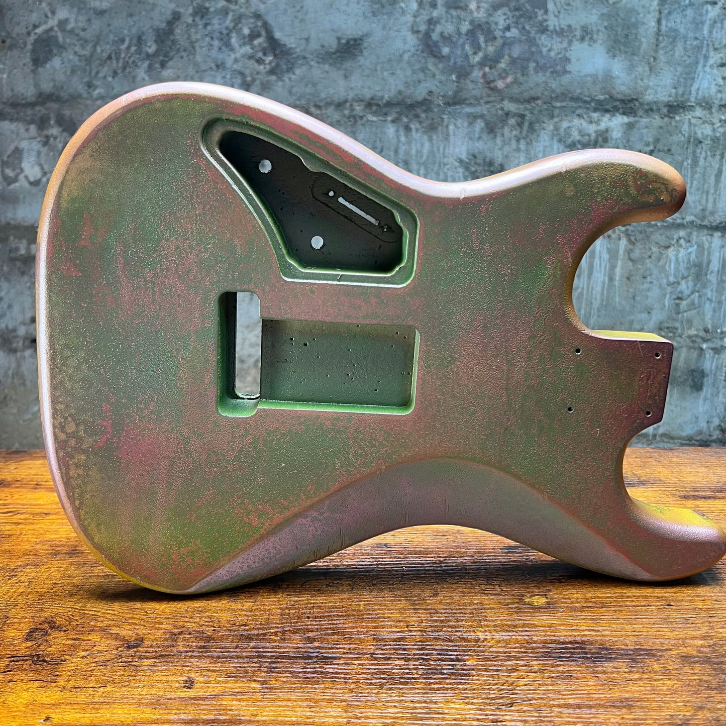 Warmtone CG Hss Strat Style Guitar Body Relic "Green Patina” Nitro 4.4lbs
