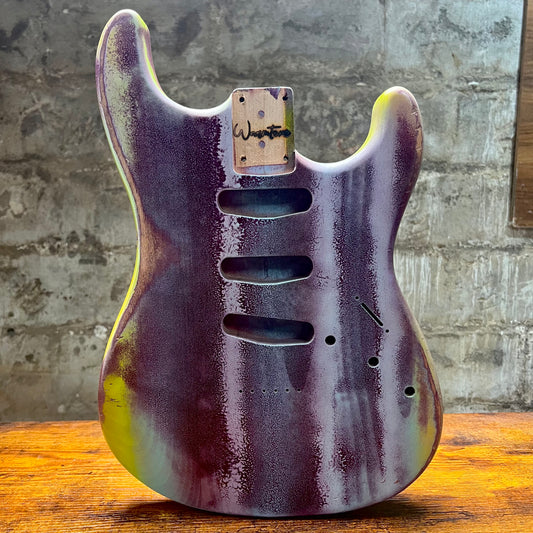Warmtone Custom Guitars Strat Guitar Body Relic "Purple Stone” Nitro
