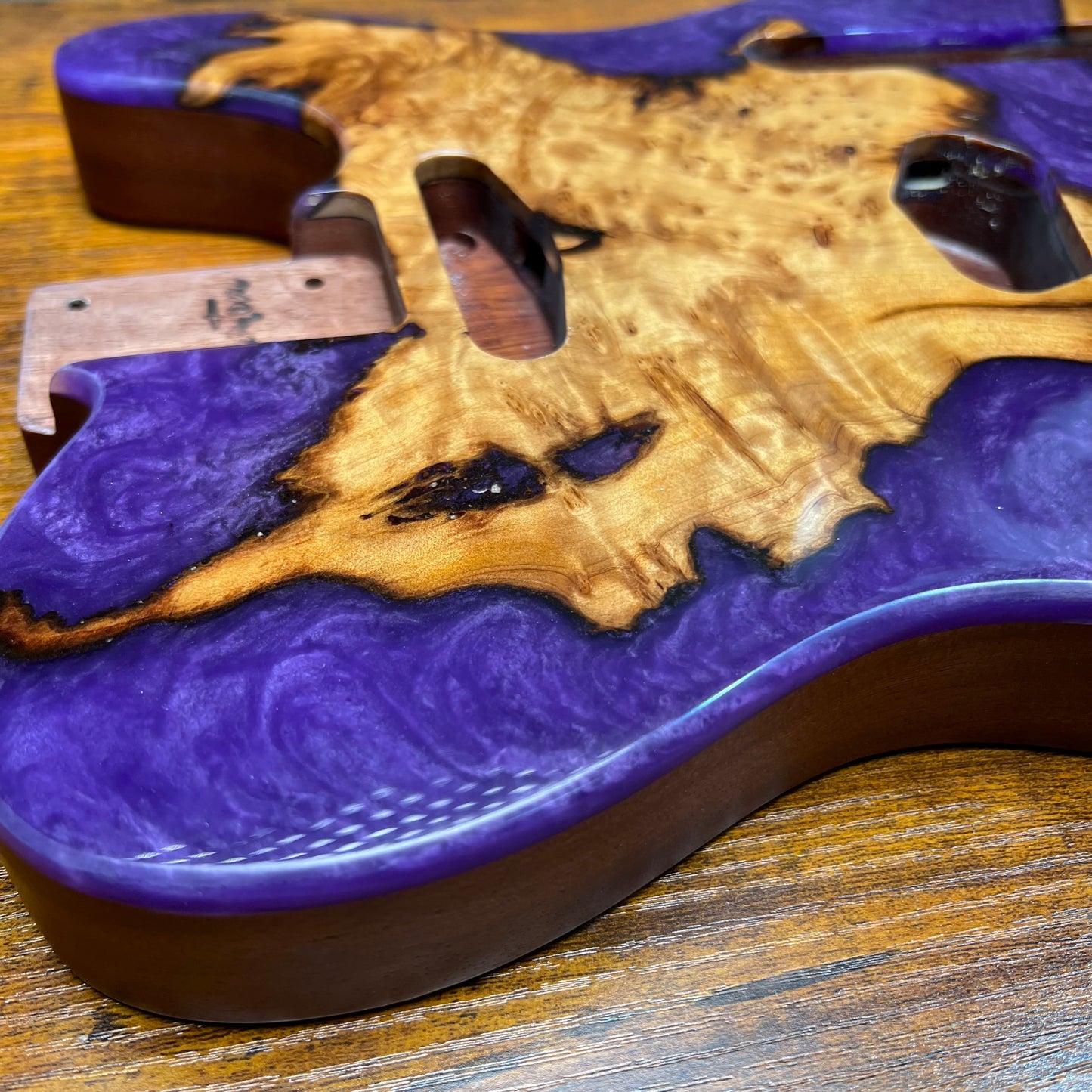 Warmtone CG Burl Epoxy Resin Tele Body “Galactic River”