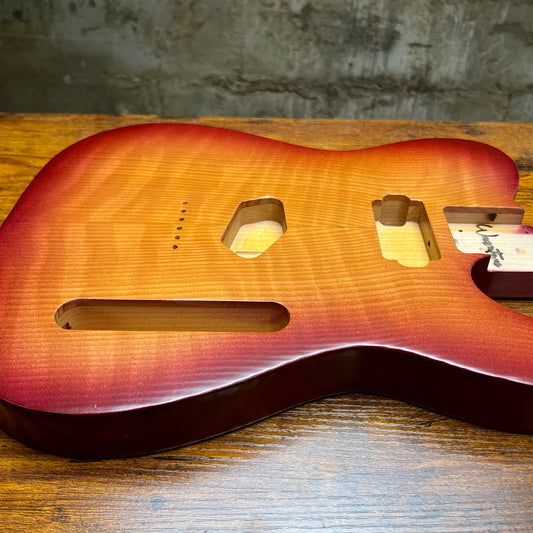 Warmtone CG Tele “Flamed Redwood” Guitar Body B Stock 3.3lbs