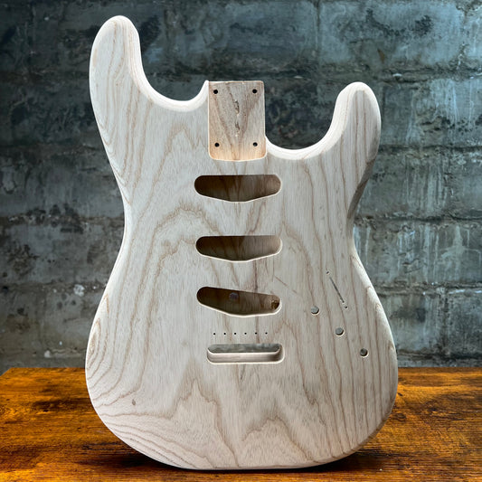 2 Piece Swamp Ash SSS Strat Style Guitar Body Backroute Unfinished 4.3lbs #