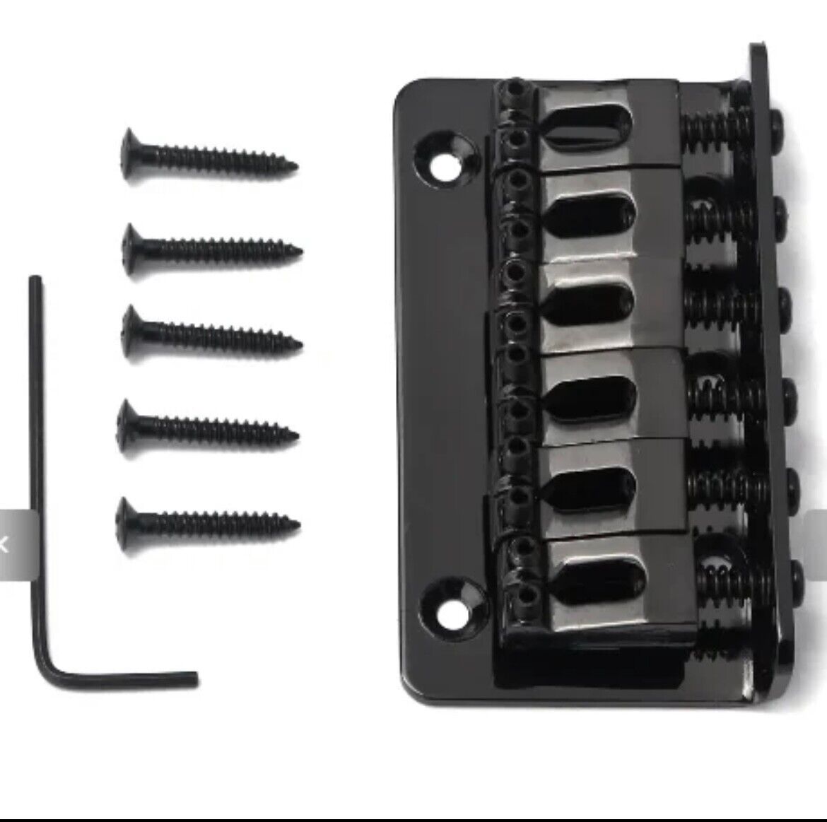 Warmtone Strat Style Bridge Series #1 6 Saddles Hardtail-Black [Gotoh GTC101]