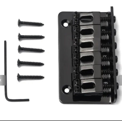 Warmtone Strat Style Bridge Series #1 6 Saddles Hardtail-Black [Gotoh GTC101]