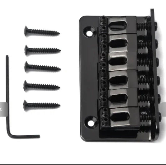 Warmtone Strat Style Bridge Series #1 6 Saddles Hardtail-Black [Gotoh GTC101]