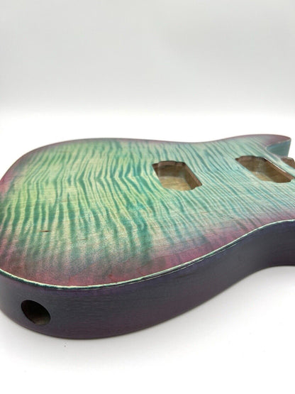 Warmtone Custom Guitars “Colorful Ocean” White Korina Back Flamed Maple