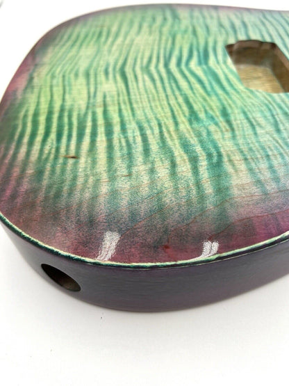 Warmtone Custom Guitars “Colorful Ocean” White Korina Back Flamed Maple