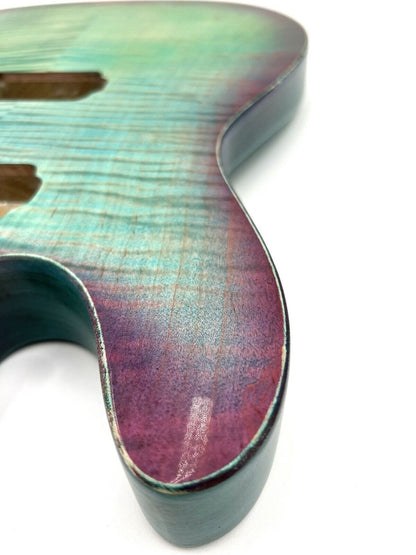 Warmtone Custom Guitars “Colorful Ocean” White Korina Back Flamed Maple