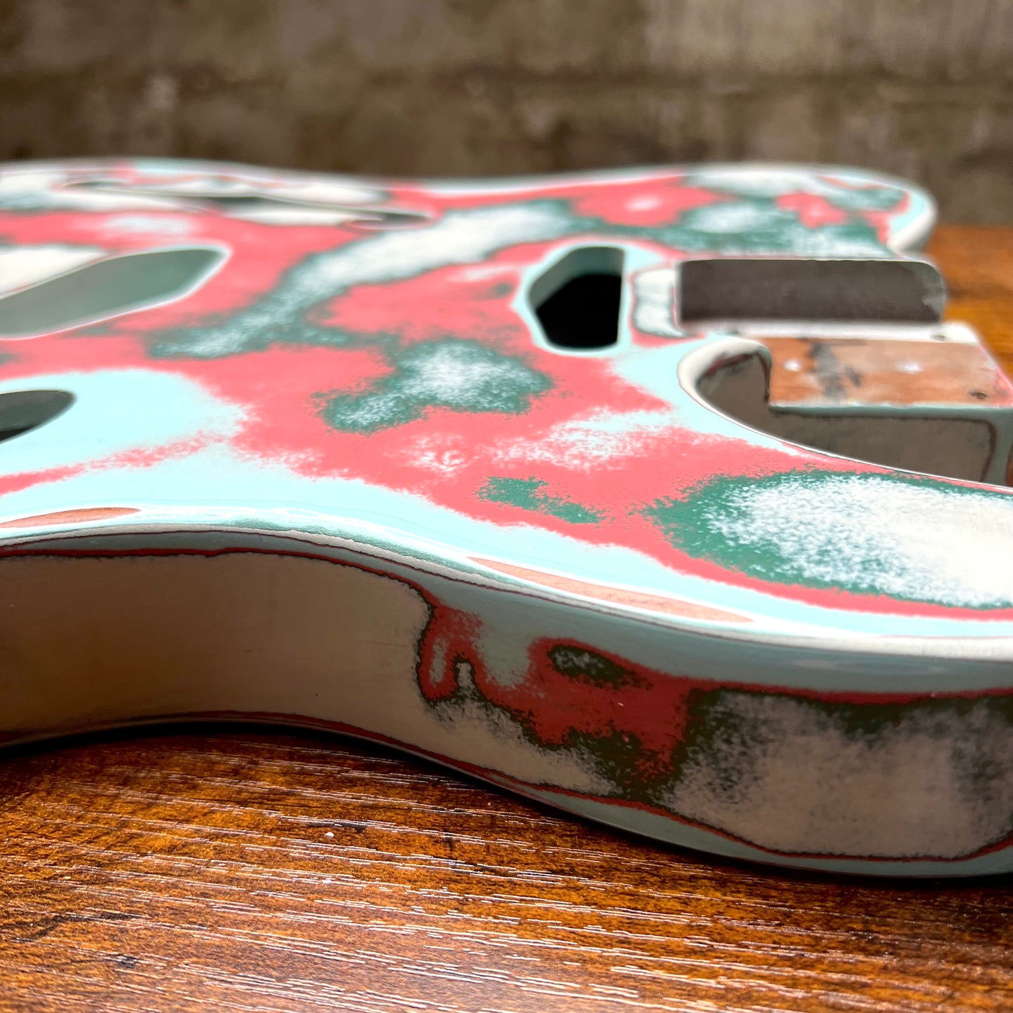 Warmtone CG Relic Thinline Tele Style Guitar Body “Vomit” Nitro