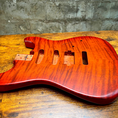 Warmtone CG Hss Strat Style Guitar Body Flamed Maple “Eclipse” 4.1lbs