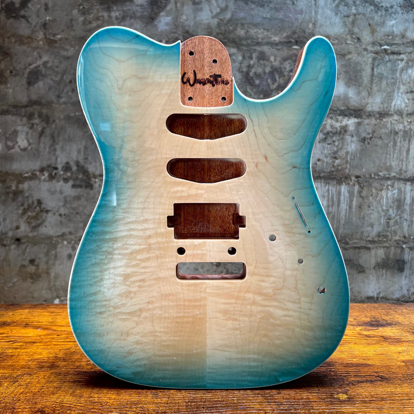 Warmtone CG Flamed Maple Telecaster Guitar Body "Caribbean Burst” #258