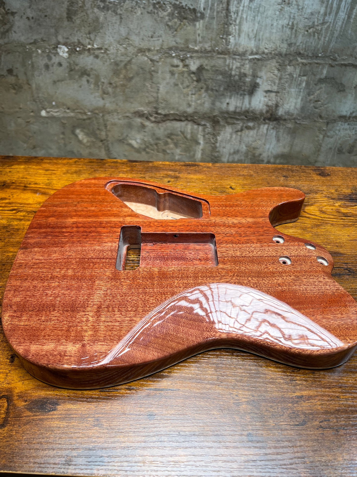 Warmtone CG 5a Flamed Maple Telecaster Guitar Body "Caribbean Burst”