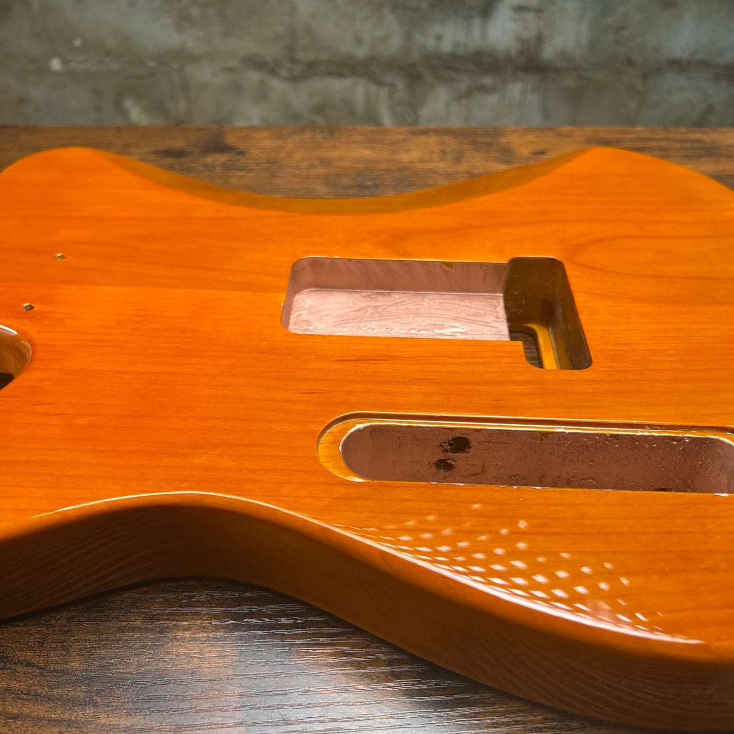Warmtone CG Flamed Maple Tele Guitar Body "Amber” P90 Gloss