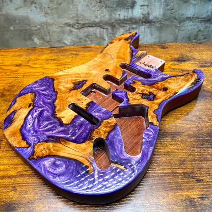 Warmtone Custom Guitars Strat Guitar Body “Purple Swirl” Resin Pour